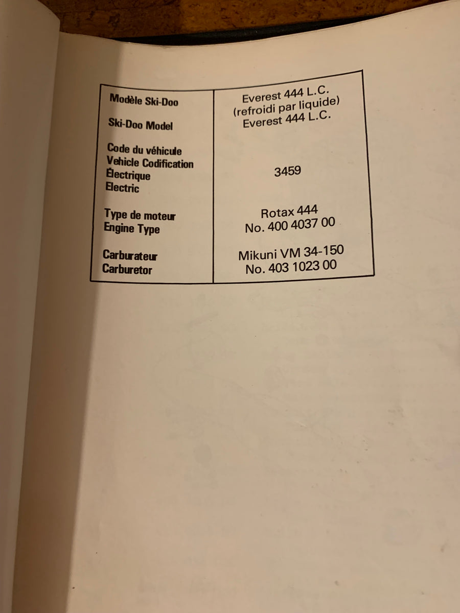 1978 Everest 444 LC Parts Catalog Oshawa Cycle Salvage