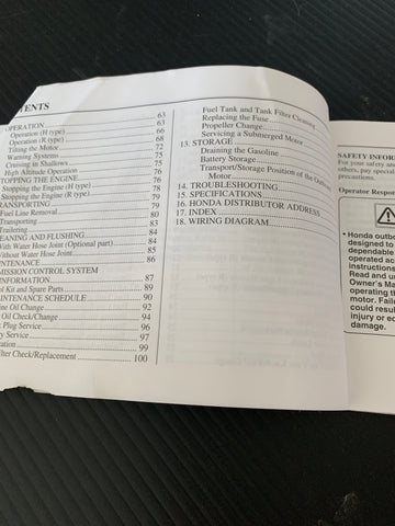 Honda BF8D 9.9D Owners Manual