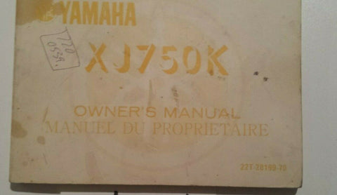 YAMAHA XJ750K OWNERS MANUAL