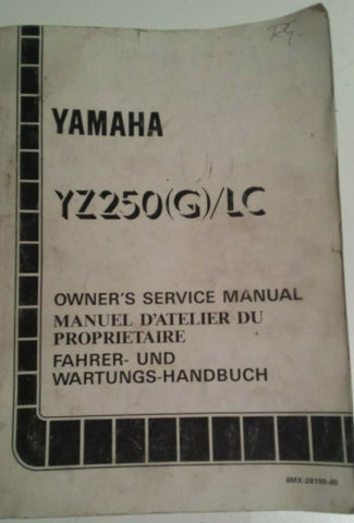 1995 YZ 250 G/LC SERVICE MANUAL 4MX-28199-80