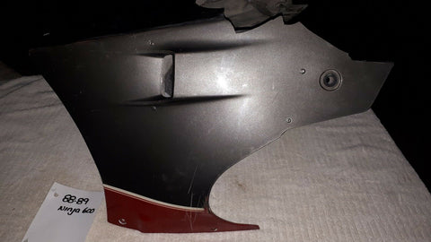 1988 ZX 600 R LOWER COWL, BELLY FAIRING, RED/GRAYSTONE 55048-5220-C4