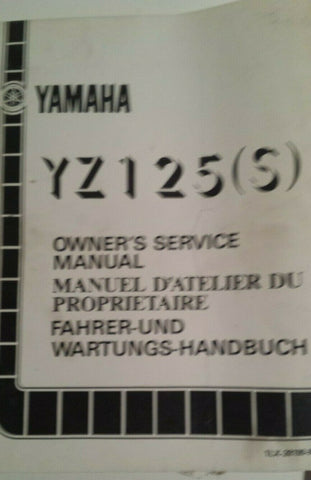1986 YZ 125S SERVICE MANUAL OEM YAMAHA