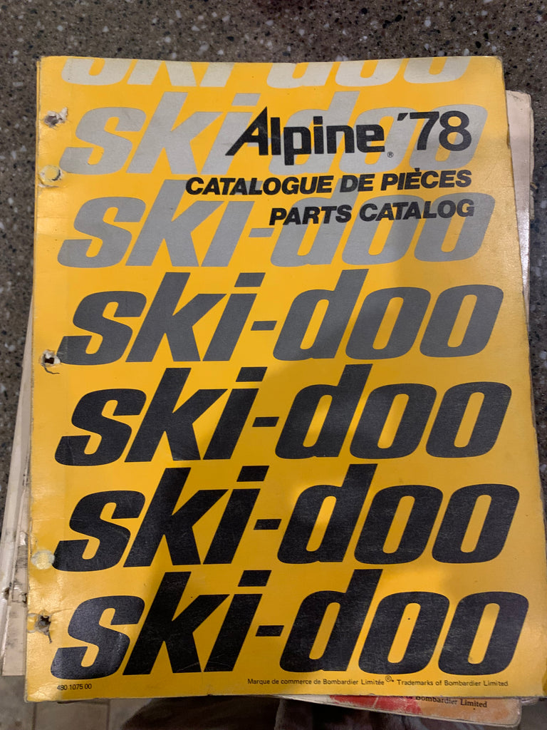 1978 Skidoo Alpine Parts Catalog Oshawa Cycle Salvage