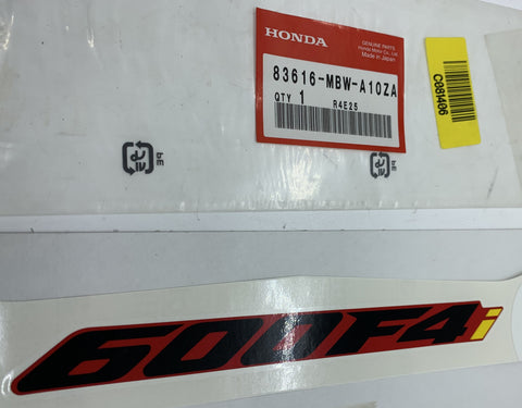 CBR600 F4i Rear Cowl Red Decal