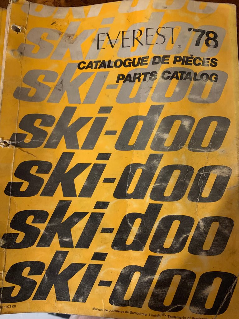 1978 Skidoo Everest Parts Catalog Oshawa Cycle Salvage